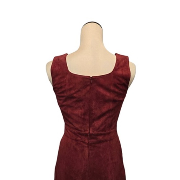 Antonio Melani Dress Womens 4 Brick Norah Genuine Suede Leather Midi Sleeveless - Picture 10 of 13